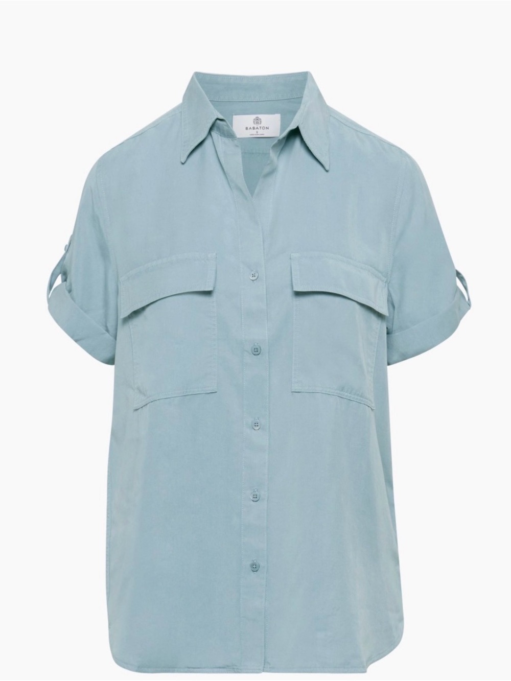 NWT Babaton Utility Shirt XS Slab Blue TENCEL Lyocell Aritzia